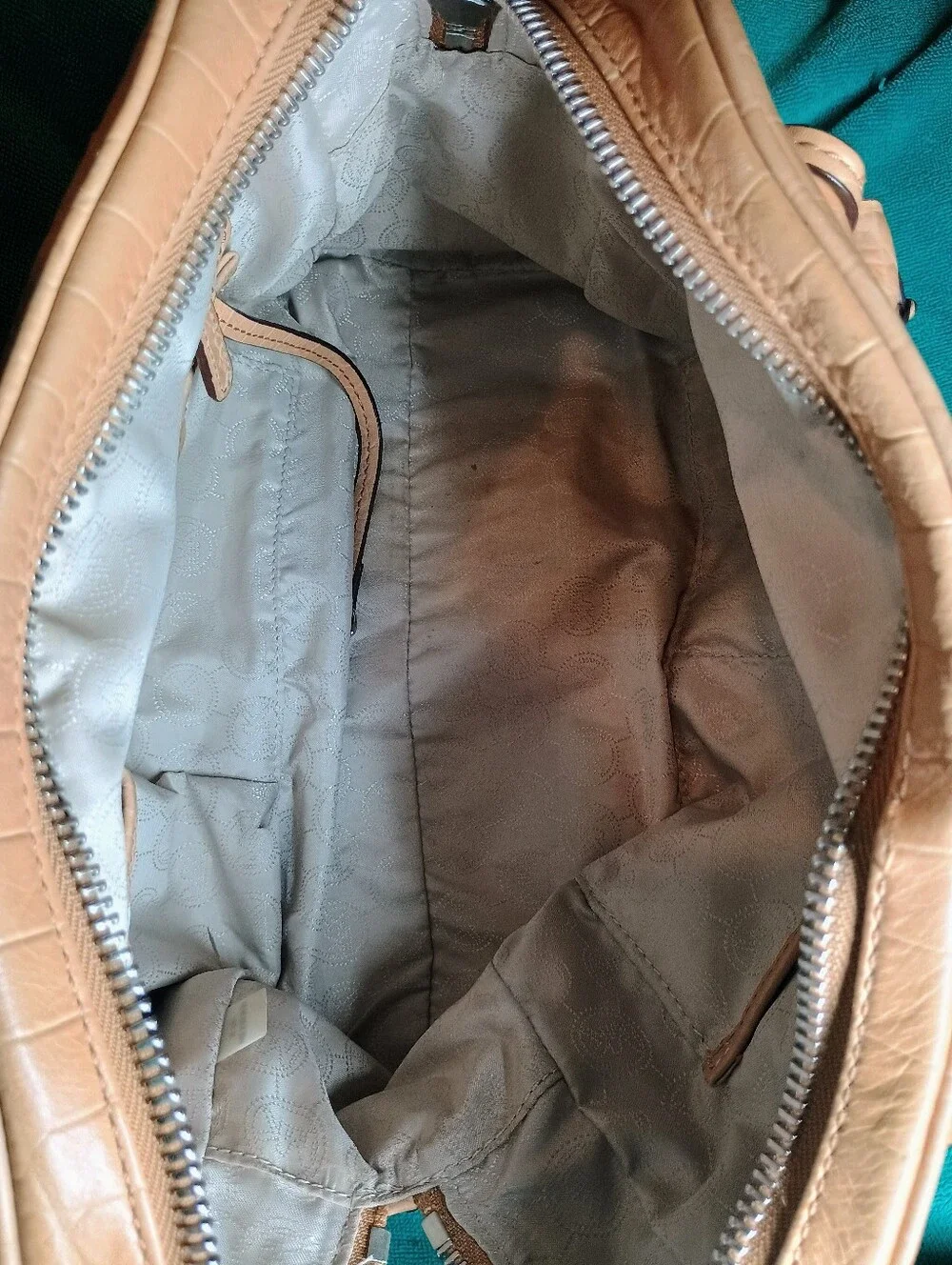 Michael Kors Joan Large Satchel – Tan Crocodile Embossed Leather